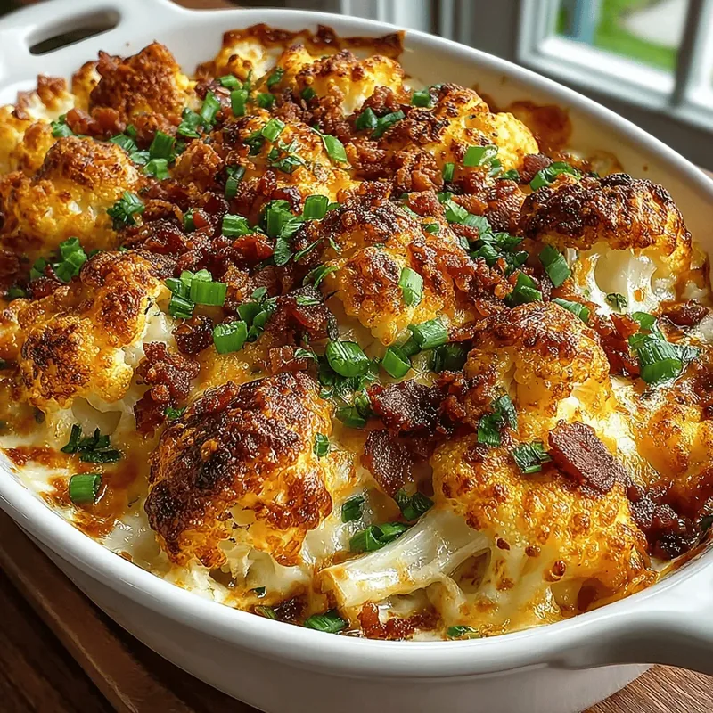 Cheesy Loaded Cauliflower Casserole Recipe