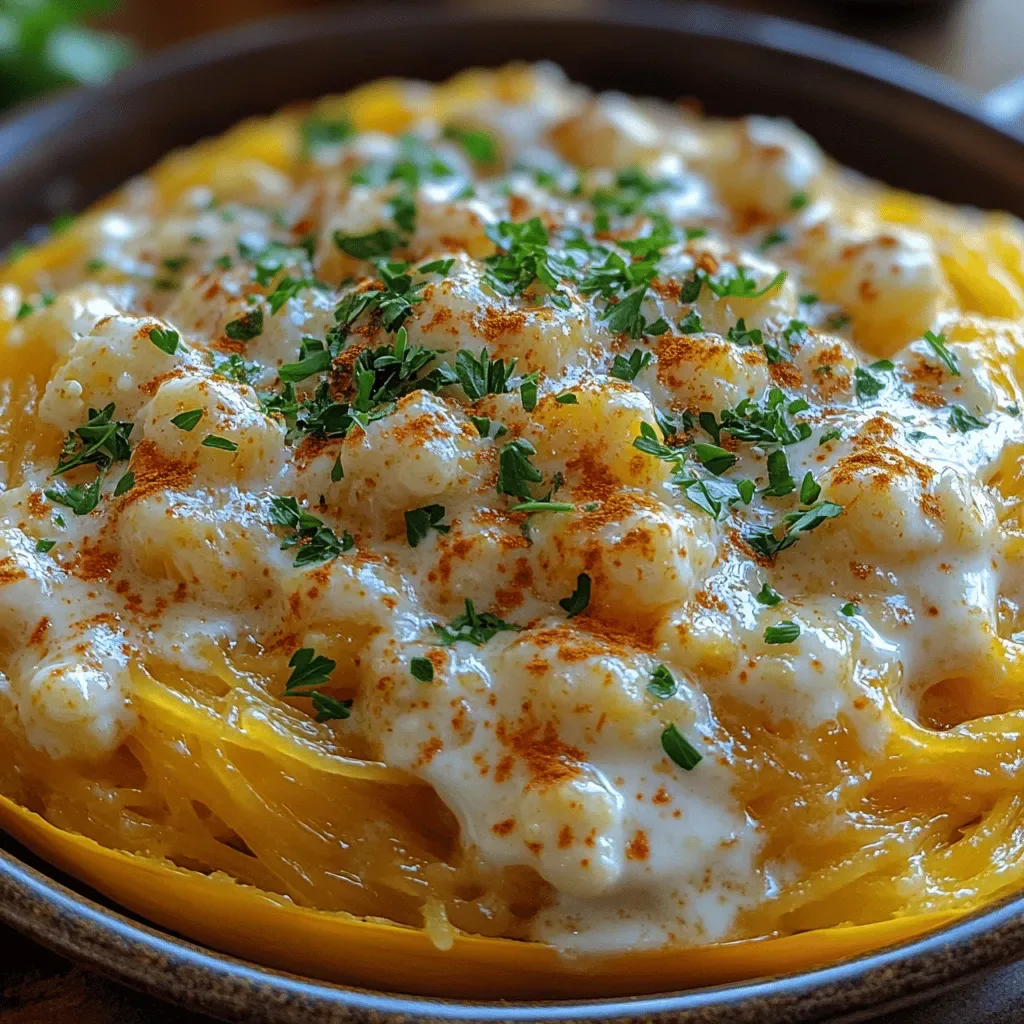 Light & Creamy Alfredo Spaghetti Squash Recipe