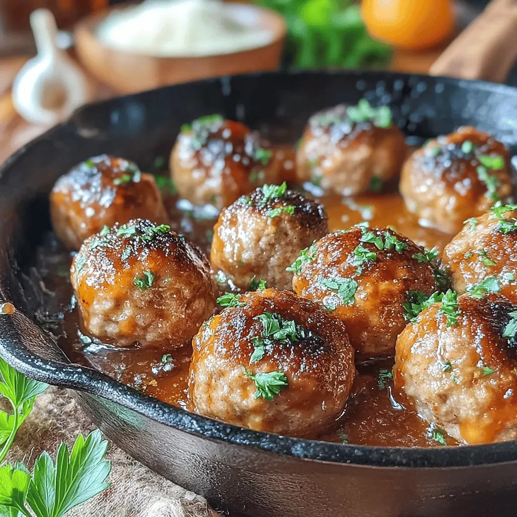 Skillet Bourbon Glazed Turkey Meatballs