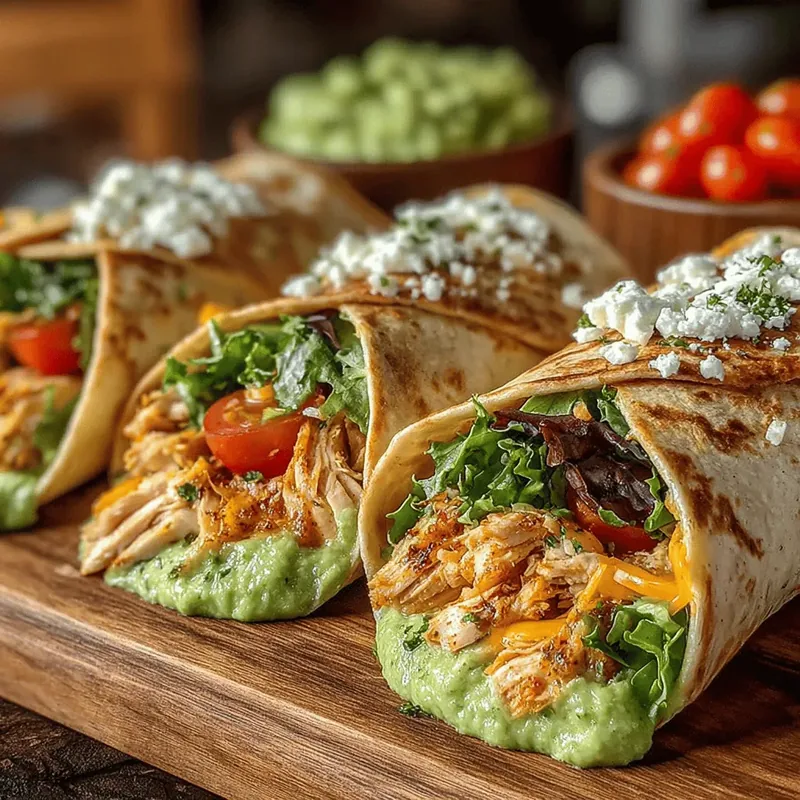 Creamy Avocado Pesto Chicken Wraps