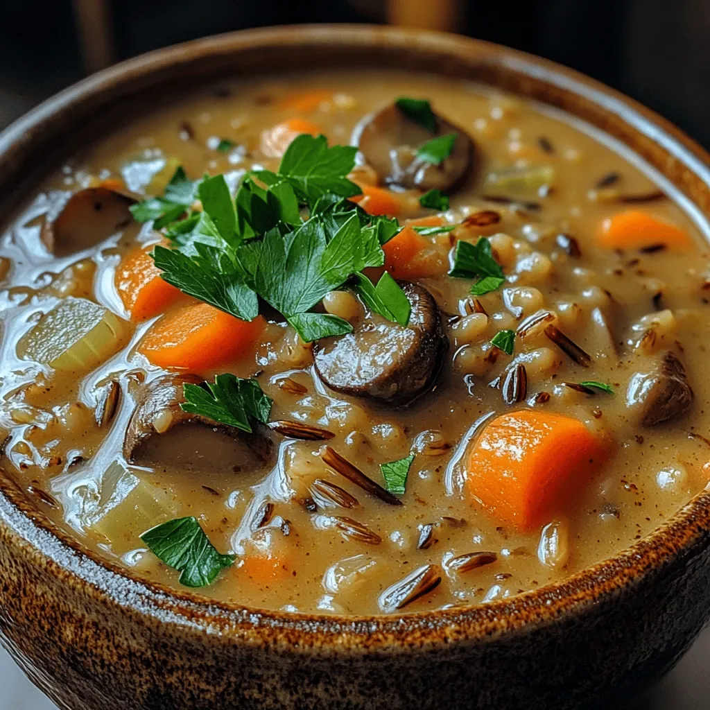 Hearty Creamy Mushroom Wild Rice Soup