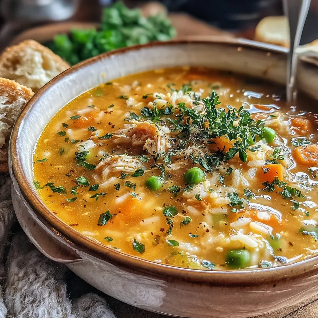 Warm & Cozy Holiday Turkey and Rice Soup