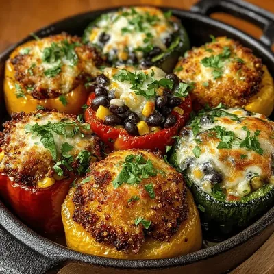 Hearty Vegetable and Quinoa Stuffed Peppers: Recipe Completion