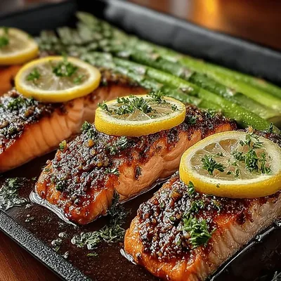Zesty One-Pan Lemon Butter Salmon & Asparagus
