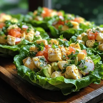 Creamy Avocado Egg Salad Lettuce Cups