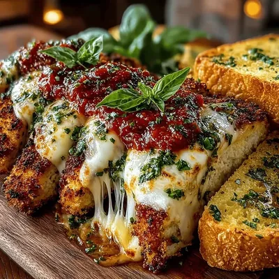 Chicken Parm Extravaganza with Garlic Delight: A Culinary Masterpiece