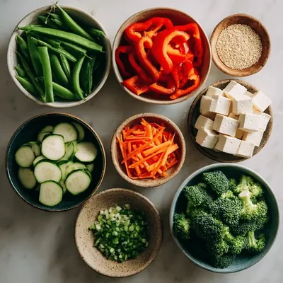 Colorful Crunch Veggie Stir-Fry with Tofu