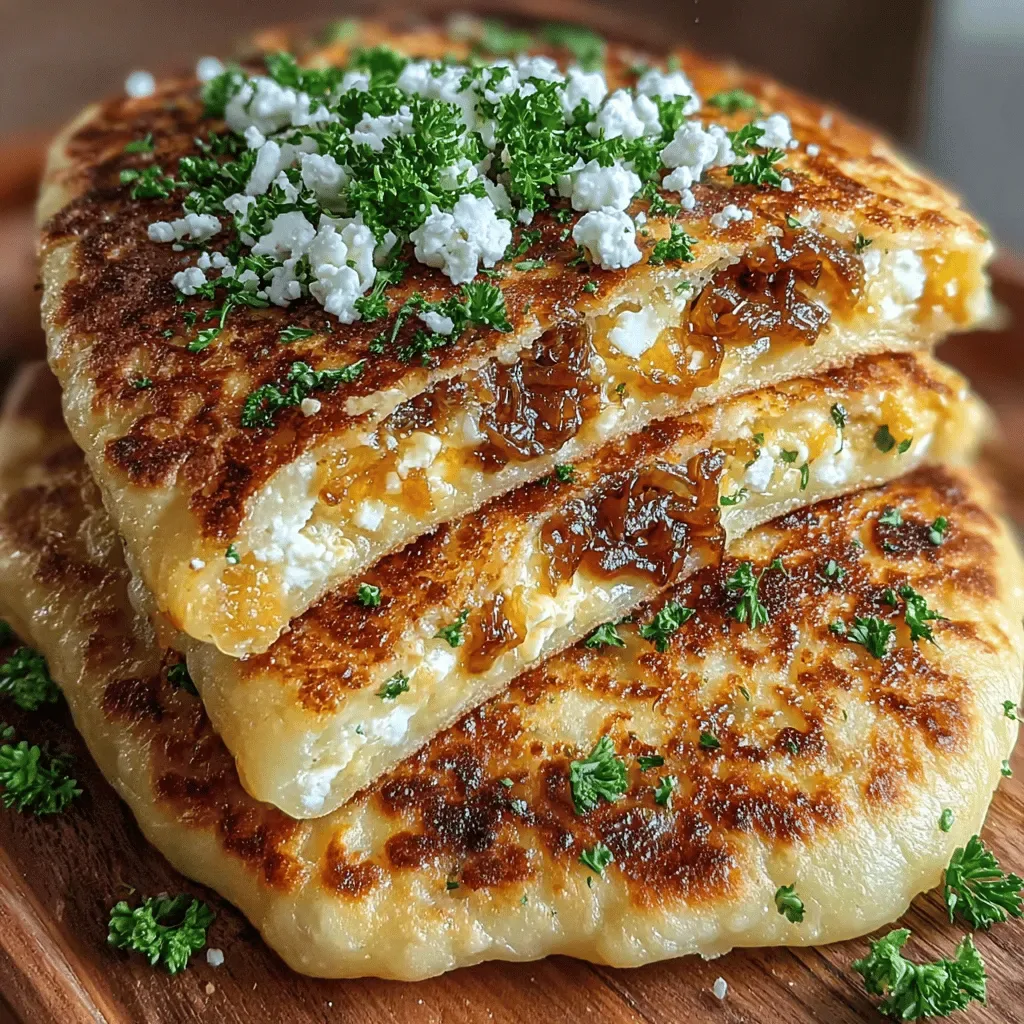 Caramelized Onion & Feta Stuffed Flatbreads