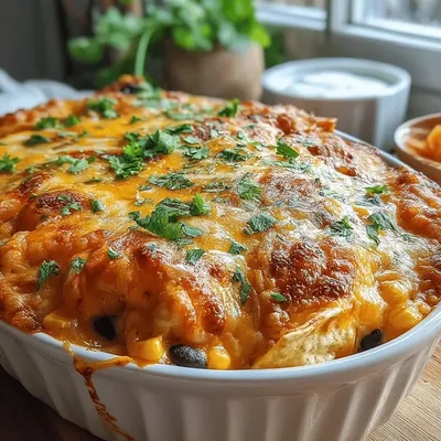 Cheesy Chicken Fiesta Quesadilla Casserole