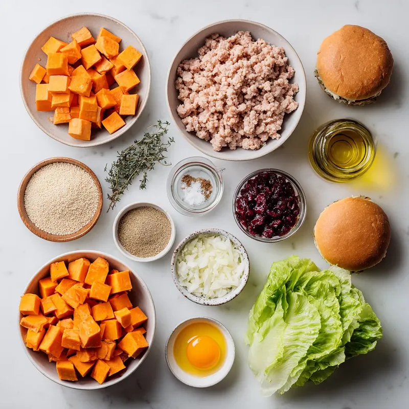 Savory & Sweet Sweet Potato and Cranberry Turkey Burgers