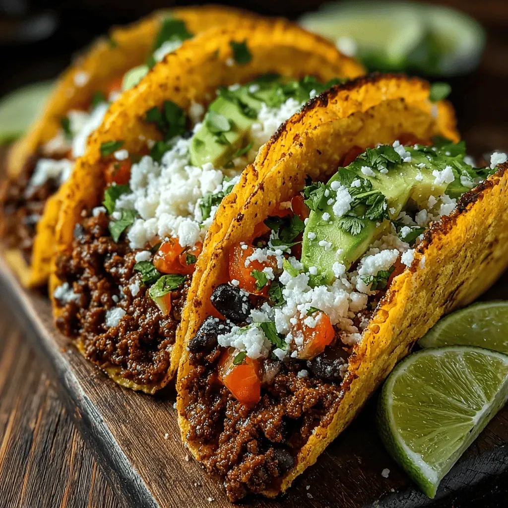 Zesty Beef & Black Bean Tacos