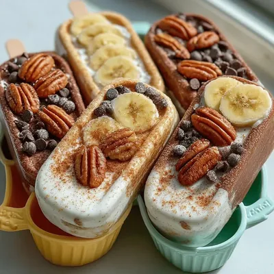 Creamy Frozen Yogurt Banana Pecan Pops