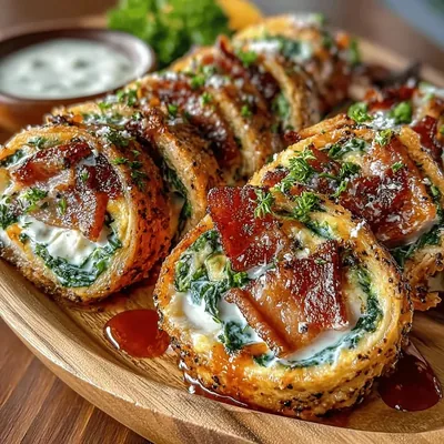 Savory Mini Turkey Bacon Spinach Roll-Ups