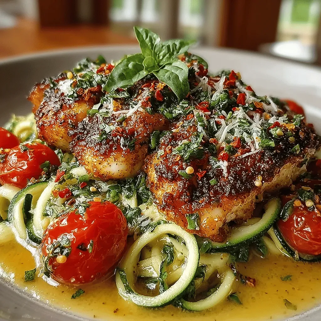 Creamy Tomato Basil Chicken & Zucchini Noodles