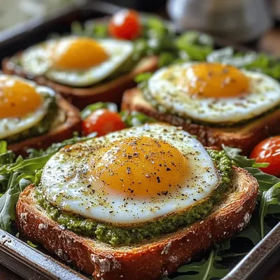 Pesto Egg Toast with Arugula: A Modern Breakfast Delight