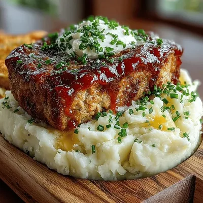 Savory Meatloaf Delight with Buttery Mash