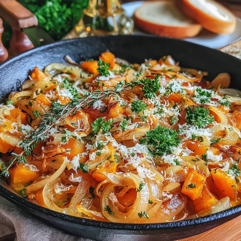 Sweet Caramelized Onion & Pumpkin Skillet