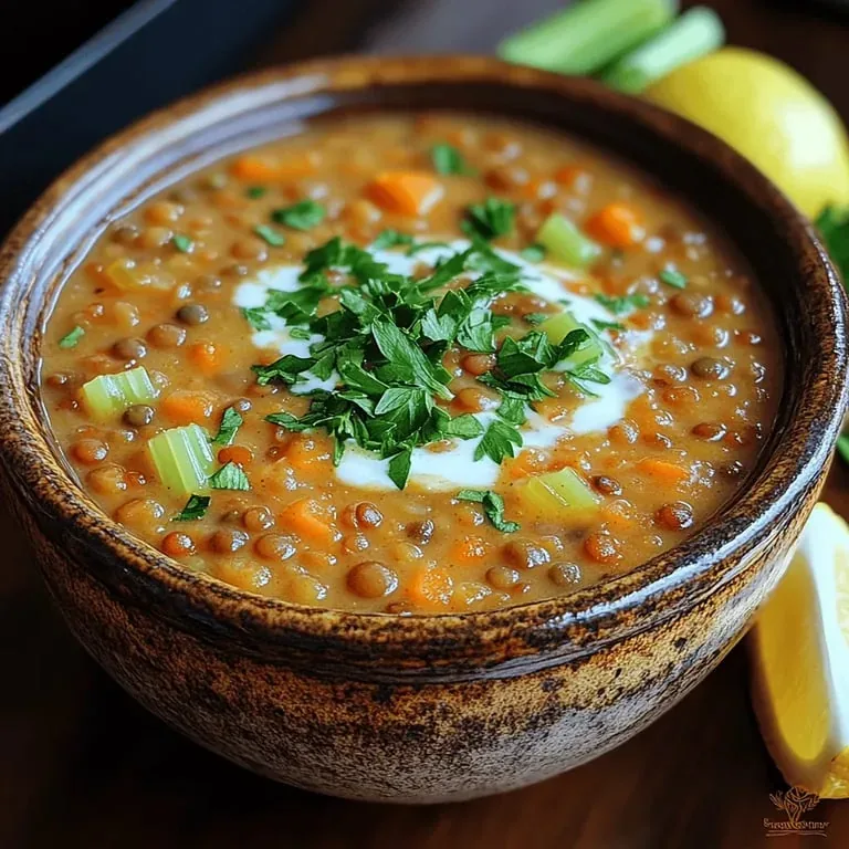 Creamy Garlic Lentil Soup Delight