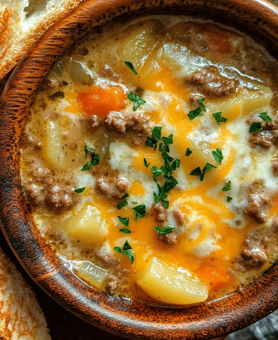 Creamy Potato Hamburger Soup Made In The Crockpot