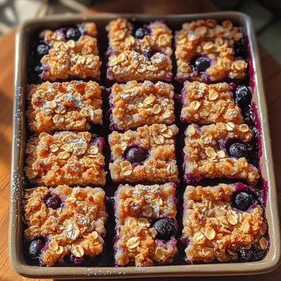 Frozen Blueberry Oatmeal Crumble Slices