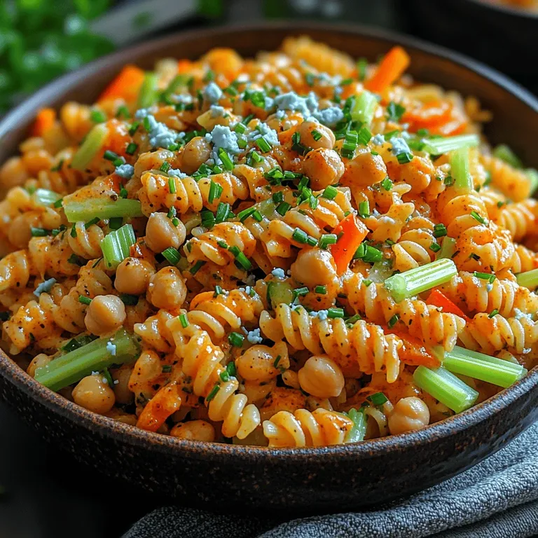 Ingredients for Buffalo Chickpea Pasta Salad with a Kick