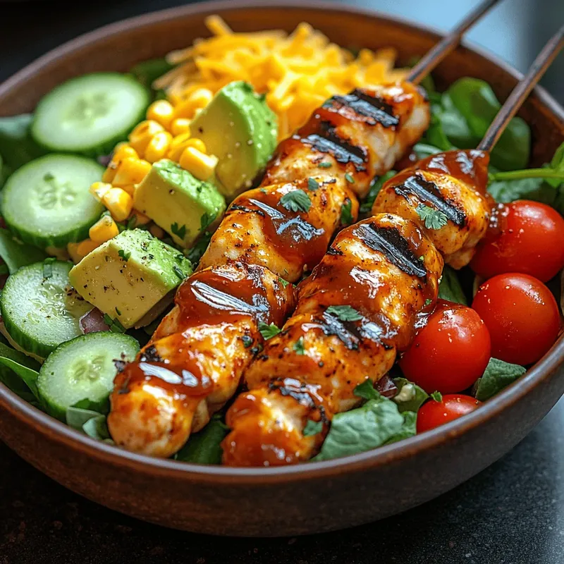 BBQ Chicken Skewer Salad Recipe