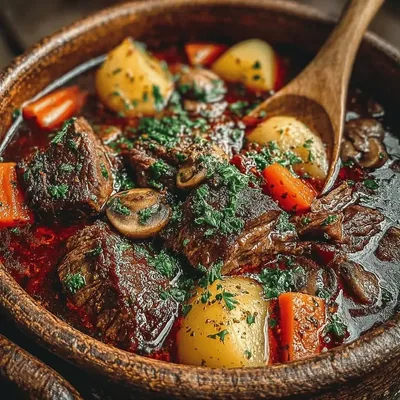 Robust Beef Stew with Aromatic Herbs: A Hearty Delight