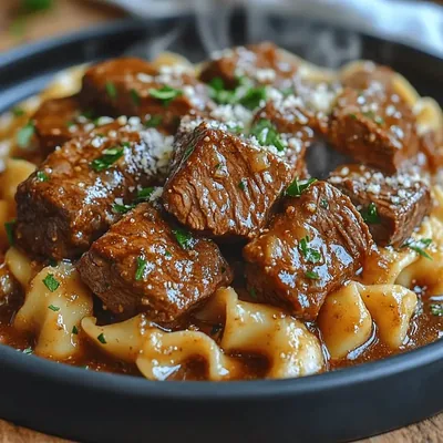 Sizzling Beef Tips with Silky Buttery Noodles: A Comforting Delight