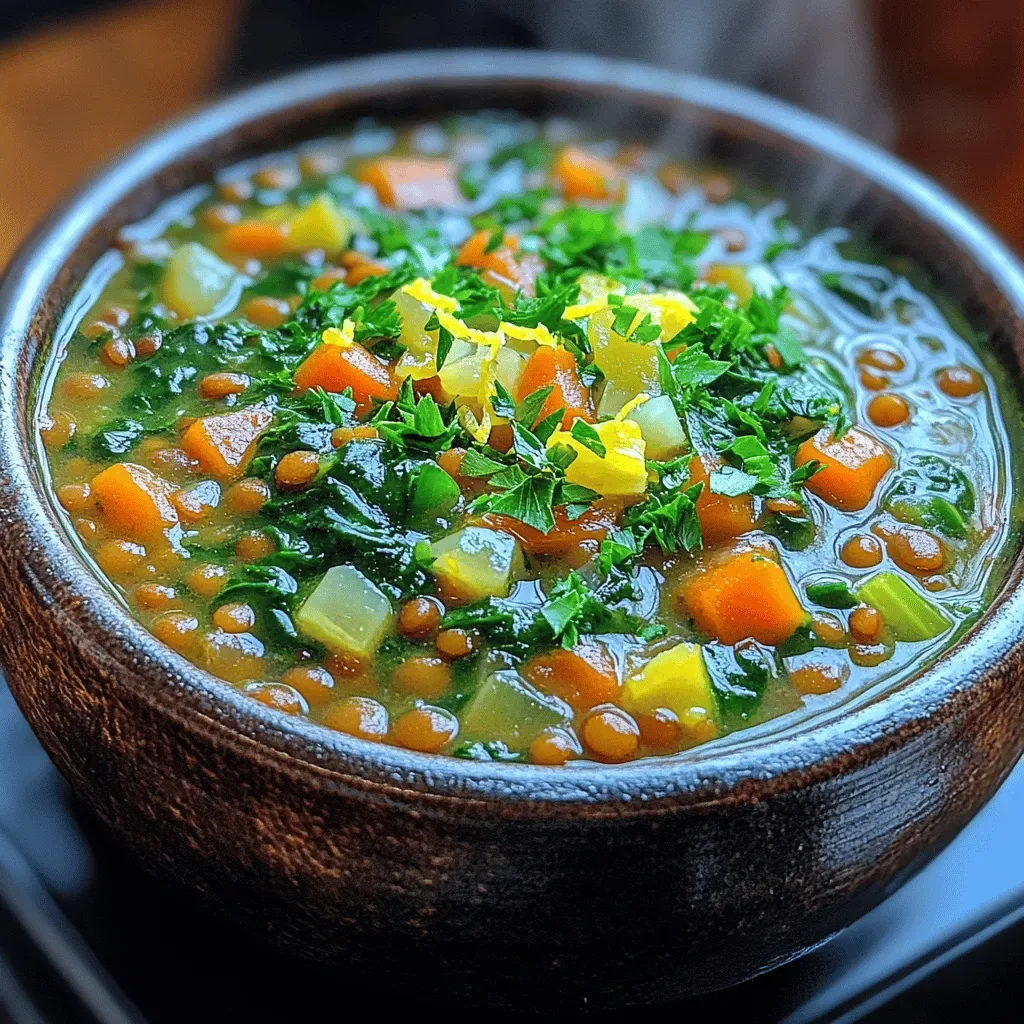 Zesty Spinach and Lemon Lentil Soup: A Refreshing Delight for Your Health