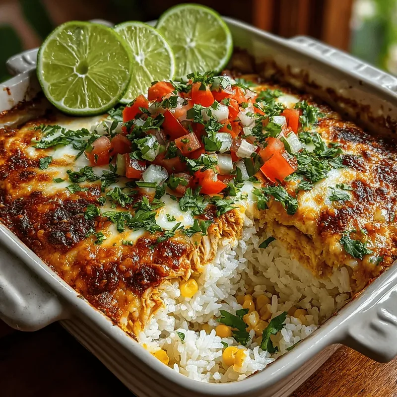 Cheesy Mexican Chicken and Rice Casserole
