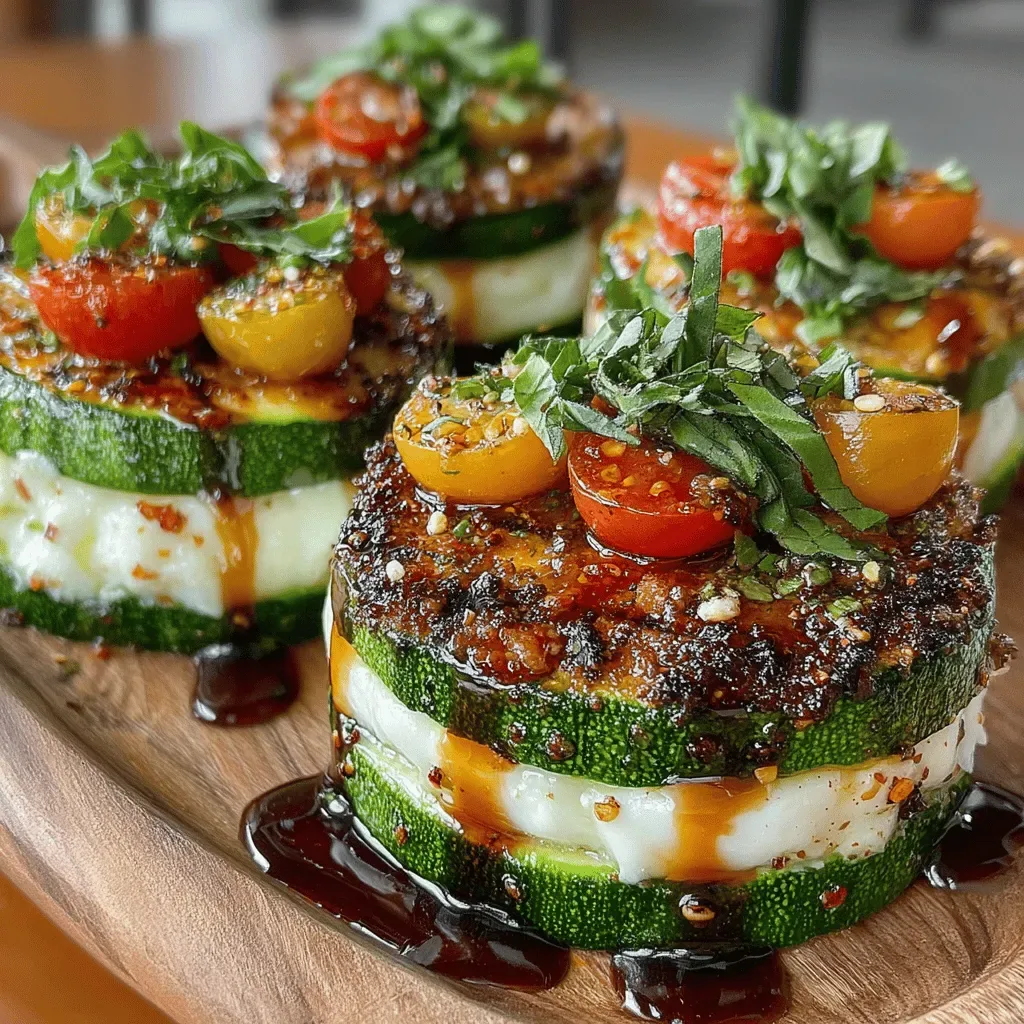 Grilled Zucchini Caprese Stacks