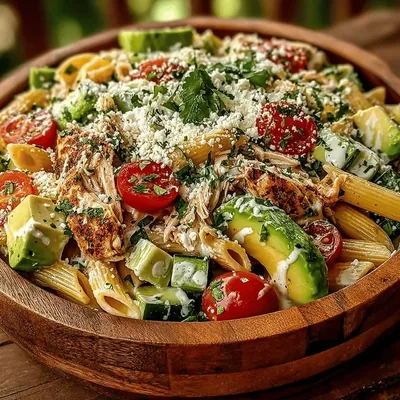 Creamy Green Goodness: Healthy Chicken & Avocado Pasta Salad