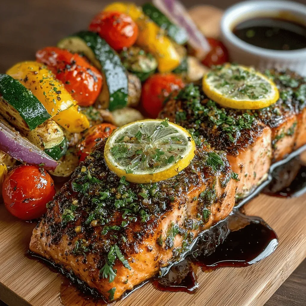 Zesty Lemon Herb Grilled Salmon with Colorful Veggies