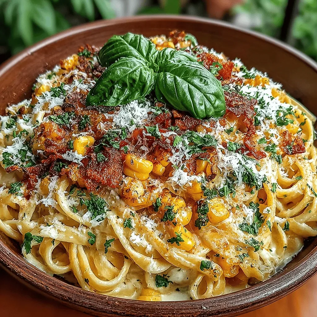 Creamy Roasted Corn Fettuccine Delight