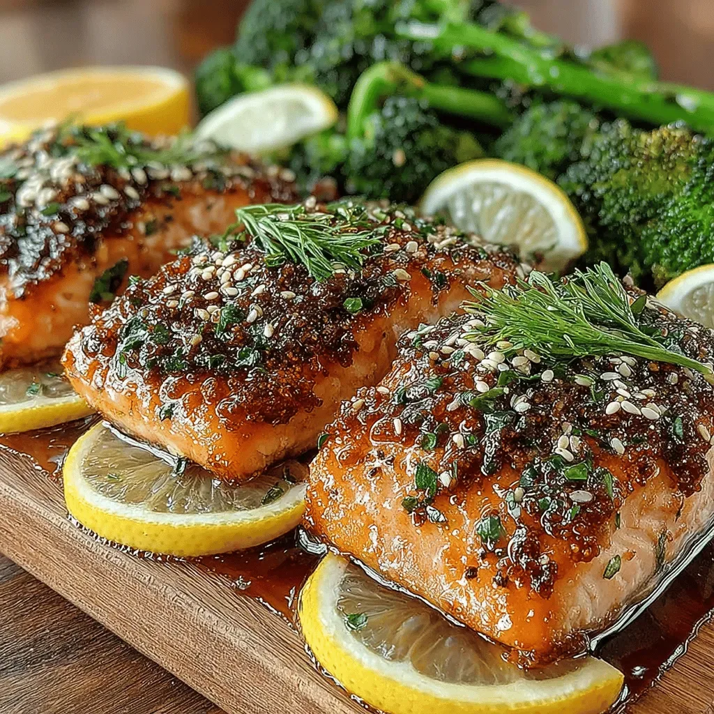 Honey Glazed Salmon with Broccoli Delight