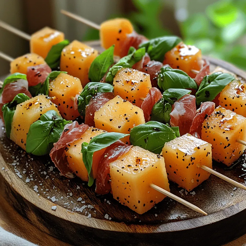 Sweet & Savory Melon & Prosciutto Skewers Recipe