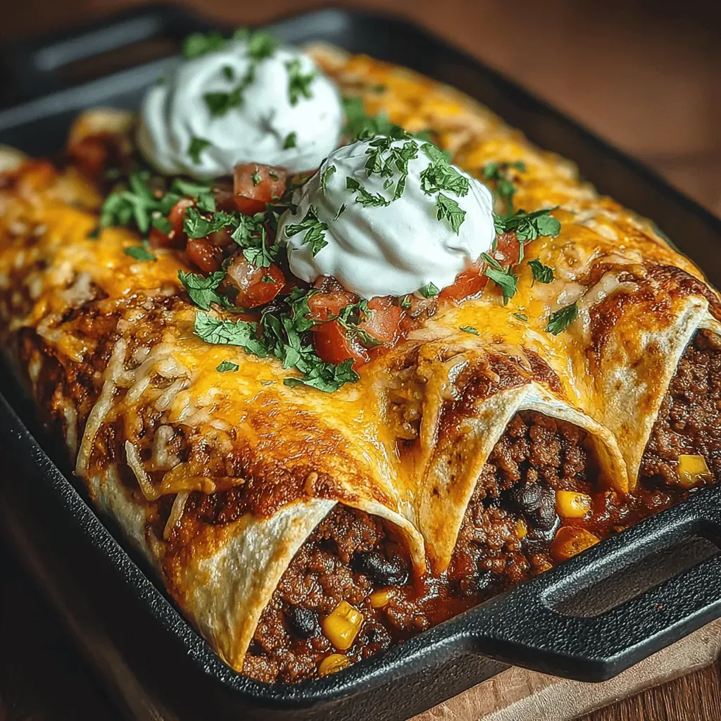 Turkey & Bean Fiesta Enchiladas