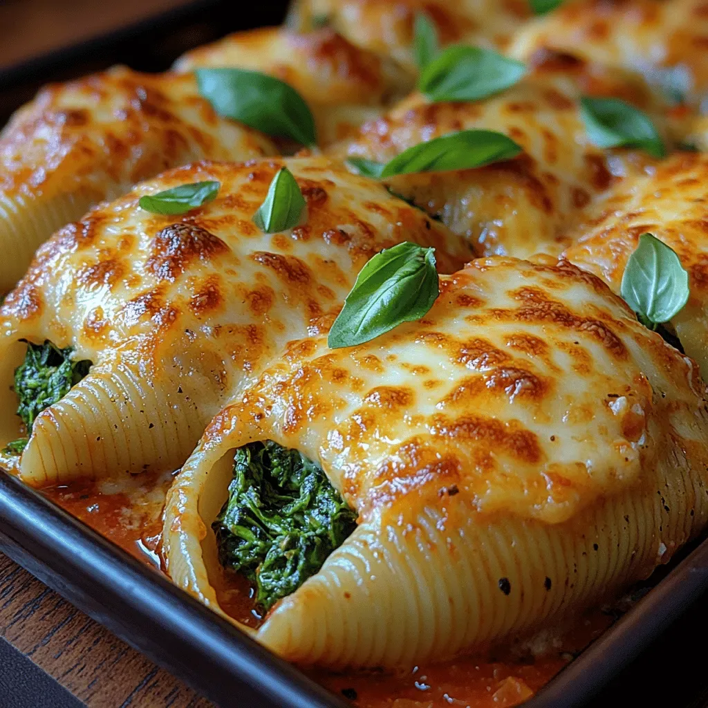 Cheesy Spinach Stuffed Shells Recipe