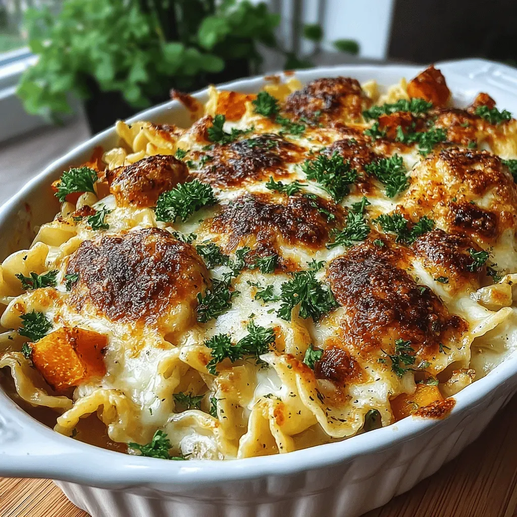 Savory Butternut Squash Alfredo Bake