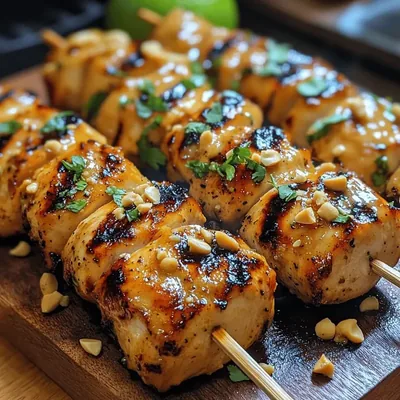 Sizzling Thai Chicken Skewers with Peanut Sauce Recipe
