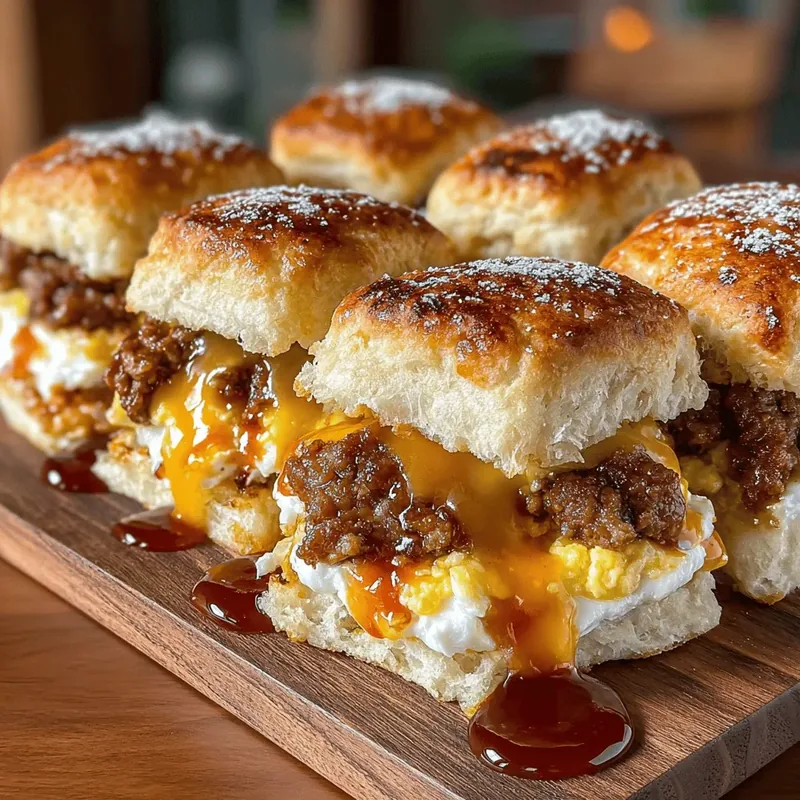 Mini Sausage & Egg Biscuit Sliders