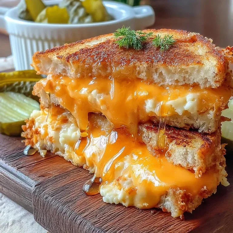 Grilled Cheese With Pickles And Hot Honey