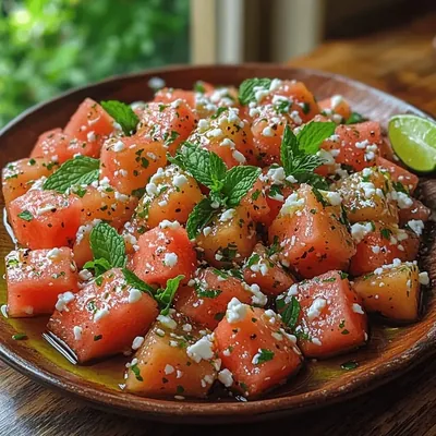 Refreshing Watermelon Feta Mint Salad: A Summer Delight