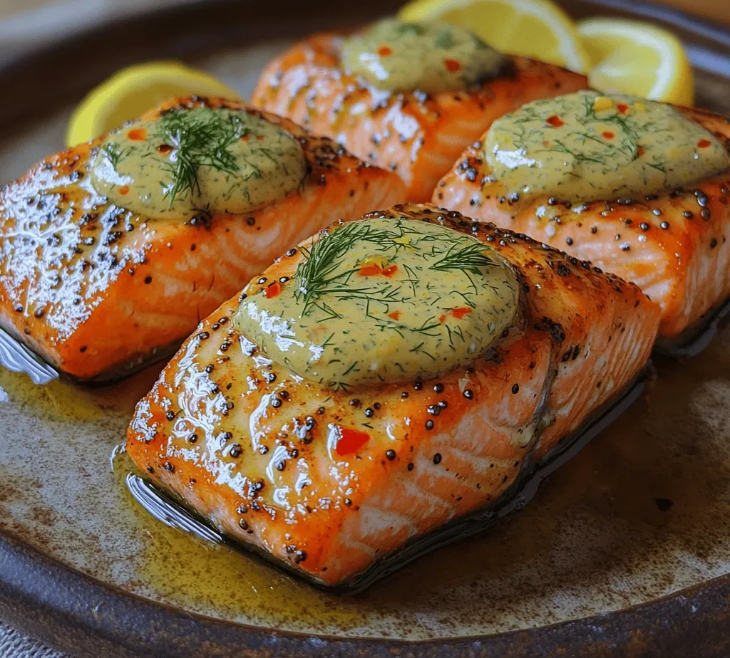Savory Baked Salmon with Zesty Mustard Dill Sauce: A Delicious and Healthy Delight