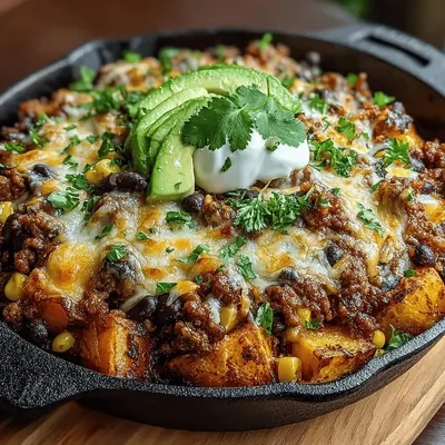 Sweet Potato & Turkey Enchilada Skillet