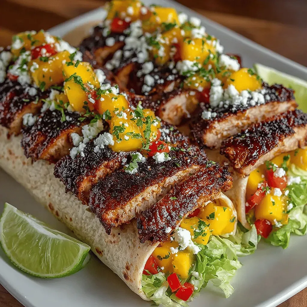 Tropical Bliss Grilled Chicken Mango Salsa Wraps