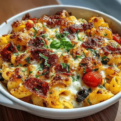 Cheesy Charcuterie Pasta Bake