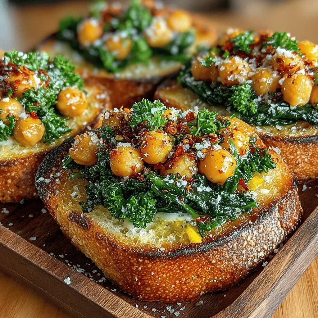 Garlic Butter Chickpea & Spinach Toasts: A Flavorful Delight