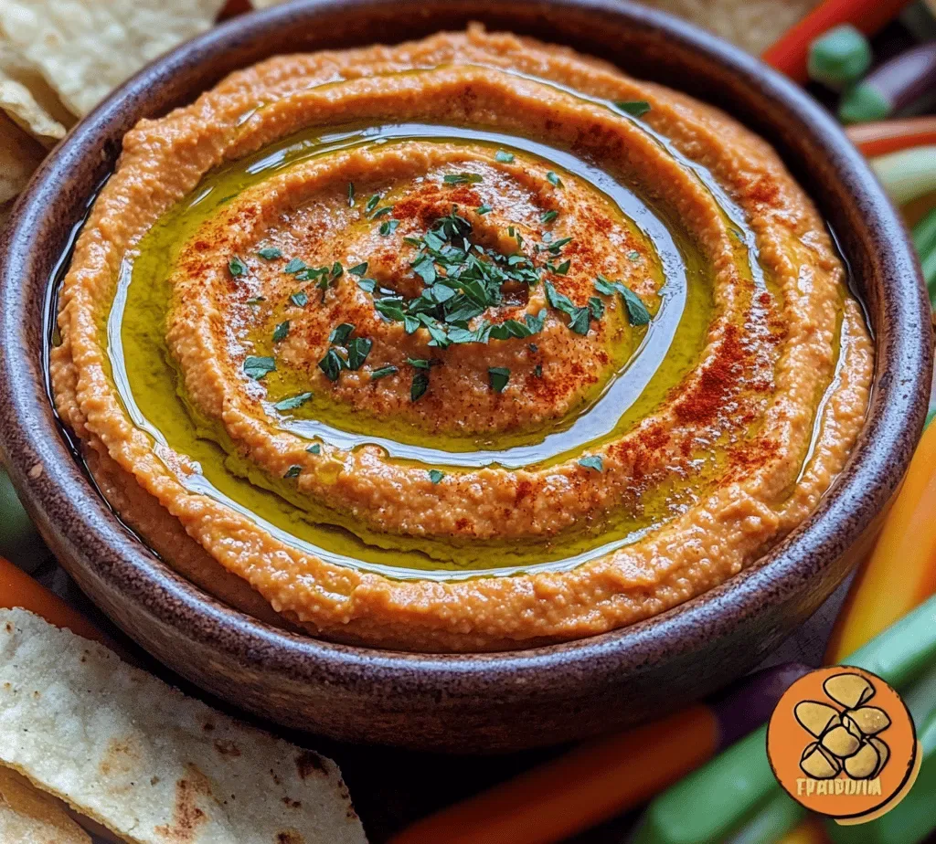 Creamy Roasted Red Pepper Hummus Delight