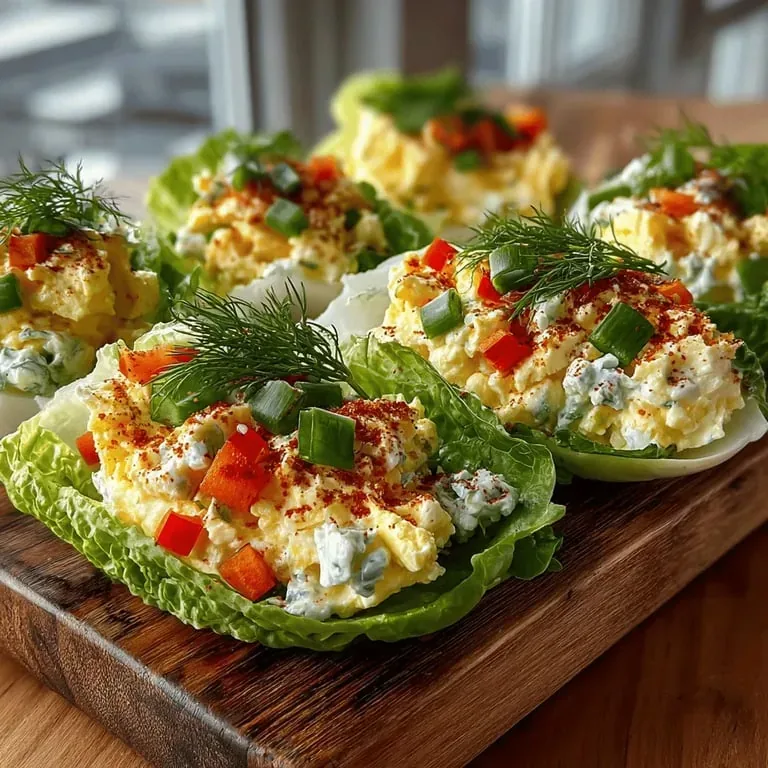 Chilled Delight: Egg Salad Lettuce Boats
